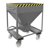 Bauer Silobehälter 0,37 m³ Rollbar mit Einfahrtaschen ohne Schiebeverschluss  - Stahl - lackiert - RAL 7005 Mausgrau