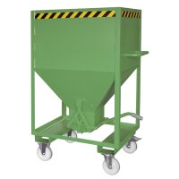 Bauer Silobehälter 0,6 m³ Rollbar mit Einfahrtaschen ohne Schiebeverschluss  - Stahl - lackiert - RAL 6011 Resedagrün