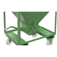 Bauer Silobeh&auml;lter 0,6 m&sup3; Rollbar mit Einfahrtaschen ohne Schiebeverschluss  - Stahl - lackiert - RAL 7005 Mausgrau