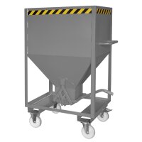 Bauer Silobehälter 0,6 m³ Rollbar mit Einfahrtaschen ohne Schiebeverschluss  - Stahl - lackiert - RAL 7005 Mausgrau