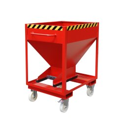 Bauer Silobehälter 0,37 m³ Rollbar mit Einfahrtaschen mit Schiebeverschluss  - Stahl - lackiert - RAL 3000 Feuerrot
