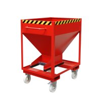 Bauer Silobehälter 0,37 m³ Rollbar mit Einfahrtaschen mit Schiebeverschluss  - Stahl - lackiert - RAL 3000 Feuerrot