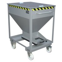 Bauer Silobehälter 0,6 m³ Rollbar mit Einfahrtaschen mit Schiebeverschluss  - Stahl - lackiert - RAL 6011 Resedagrün