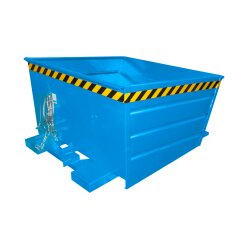 Bauer Kippbehälter mit Hebelverschluss 0,8 m³ - max. 1000 kg - Stahl - lackiert - RAL 5012 Lichtblau