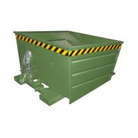 Bauer Kippbehälter mit Hebelverschluss 0,8 m³ - max. 1000 kg - Stahl - lackiert - RAL 6011 Resedagrün