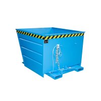 Bauer Kippbehälter mit Hebelverschluss 1,1 m³ - max. 1500 kg - Stahl - lackiert - RAL 5012 Lichtblau