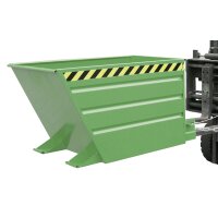 Bauer Kippbehälter mit Hebelverschluss 0,9 m³ - max. 1000 kg - Stahl - lackiert - RAL 6011 Resedagrün