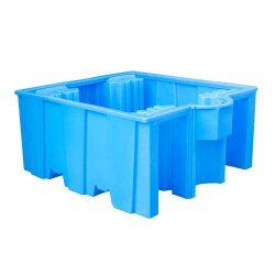 Bauer IBC Auffangwanne aus Polyethylen (PE) - für 1 x IBC Container - Beständigkeit gegen Säuren - Laugen u.s.w. - Ausführung mit Auflageflächen