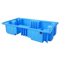Bauer IBC Auffangwanne aus Polyethylen (PE) - für 2 x IBC Container - Beständigkeit gegen Säuren - Laugen u.s.w. - Ausführung mit Auflageflächen