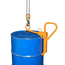 Bauer Fassklemme für 1 x 200 Liter Fass - für stehende Fässer - max. 350 kg - Stahl lackiert - RAL 2000 Gelborange