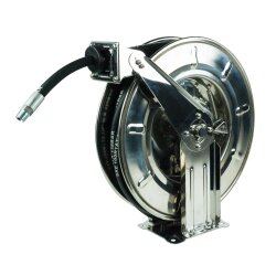 Automatischer Schlauchaufroller - Edelstahl - Hochdruck - 20 Meter - Innen Ø 8 mm - für Wasser und Lufthochdruck