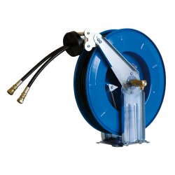 Automatischer Schlauchaufroller - HD-Doppelschlauch - 10 Meter - Innen Ø 6/6 mm - mit SCS kontrollierte Aufrolltechnik - für Hydraulik und AdBlue®