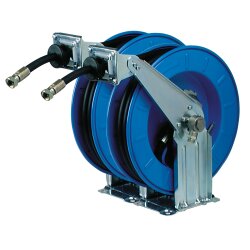 Automatischer Schlauchaufroller - HD Doppelschlauch - 10 Meter - Innen Ø 12 mm - mit SCS kontrollierte Aufrolltechnik - für Hydraulik und AdBlue®