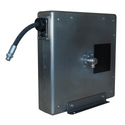 Automatischer Schlauchaufroller - geschlossen - Edelstahl - Vakuumschlauch - 12 Meter - Innen Ø 8 mm - für Lufthochdruck