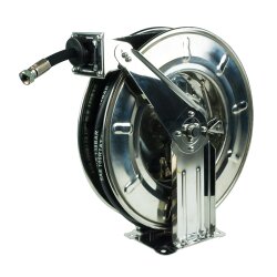 Automatischer Schlauchaufroller - Edelstahl - 8 Meter- Innen Ø 16 mm - für Druckluft und Wasser