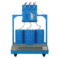 Ölabgabeset - Geräteträger - pneumatische Pumpe - für 3 x 60 Ltr. Fässer