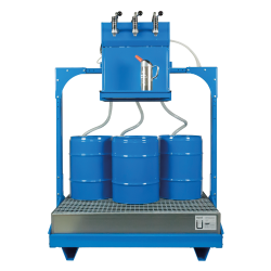 Ölabgabeset - Geräteträger - elektrische Pumpe - für 3 x 60 Ltr. Fässer