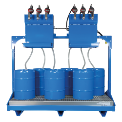 Ölabgabeset - Geräteträger - pneumatische Pumpe - für 6 x 60 Ltr. Fässer