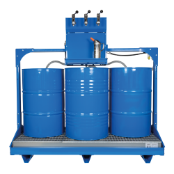 Ölabgabeset - Geräteträger - pneumatische Pumpe - für 3 x 200 Ltr. Fässer