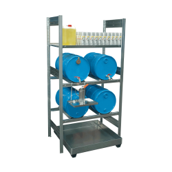 Fassregal mit Bodenwanne für 4 x 60 Liter Fässer und Gitterrost