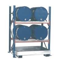 Fassregal mit Bodenwanne für 4 x 200 Liter...