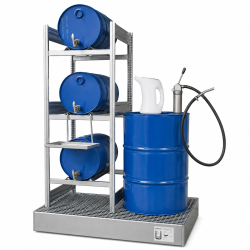 Abfüllplatz - 1200x800x2000 mm (LxBxH) - inkl. Handhebelkolbenpumpe für Öl & Diesel