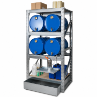 Abfüllplatz mit Auffangwanne für 4x 60 Liter