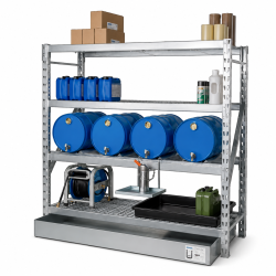 Erweiterungsabfüllplatz für 4 x 60 Liter Fässer - 3 Gitterrostauflagen