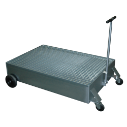 Fahrbare 200 Liter Stahlblechwanne - mit Ablasshahn