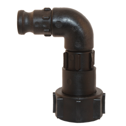 IBC Adapter - S60x6 auf 1" Camlock-Stecker - 90° - aus PP