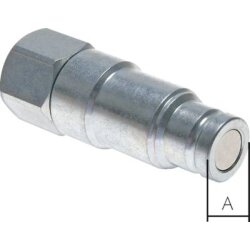 Flat-Face Kupplung - 1/4" IG - Stecker - mit Druckeliminator - Stahl