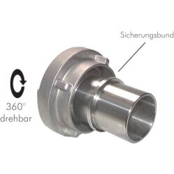 Storz-Kupplung - 65 mit 50 mm Schlauchtülle - für Schaleneinband - Edelstahl