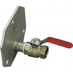 1358 - CEMO Auslaufhahn - 2" IG - 100 mm Edelstahlflansch - für GFK- und PE-Fässer