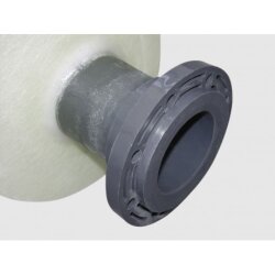 2898 - CEMO DIN-Flansch PN 10/16 - Nennweite 200 mm - aus GFK - anlaminiert - mit Rohrstutzen