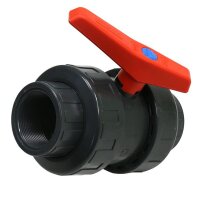 6430 - CEMO Kunststoff-Kugelhahn (PVC) - 3" IG - für GFK- und PE-Fässer
