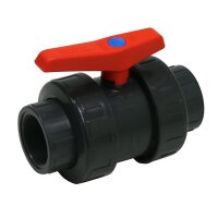 6430 - CEMO Kunststoff-Kugelhahn (PVC) - 3" IG - für GFK- und PE-Fässer