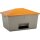 7438 - CEMO 1500l GFK Streugutbehälter - mit Entnahmeöffnung - grau/orange