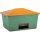 7444 - CEMO 1500l GFK Streugutbehälter - mit Entnahmeöffnung - grün/orange
