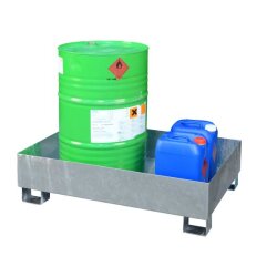 7680 - CEMO Auffangwanne für 1 x 200 Liter Fässer und Kleingebinde - 210 Liter - SO2 - bis 800 kg belastbar - verzinkt - ohne Gitterrost