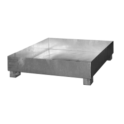 7682 - CEMO Auffangwanne für 1 x 200 Liter Fässer und Kleingebinde - 205 Liter - SO4 - bis 1600 kg belastbar - verzinkt - ohne Gitterrost