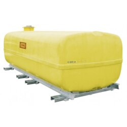 8008 - CEMO 13500l GFK-Lagertank - Einfülldom ø 420 mm - kofferförmig - Stahlauflagekufen