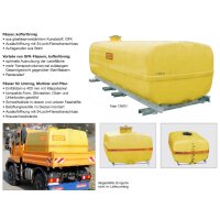 8008 - CEMO 13500l GFK-Lagertank - Einfülldom ø 420 mm - kofferförmig - Stahlauflagekufen