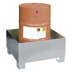 8530 - CEMO Auffangwanne für 1 x 200 Liter Fässer und Kleingebinde - 205 Liter - SO1 - bis 400 kg belastbar - verzinkt - ohne Gitterrost