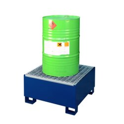 8531 - CEMO Auffangwanne für 1 x 200 Liter Fässer - 205 Liter - SW1 - bis 400 kg belastbar - lackiert - mit verzinktem Gitterrost