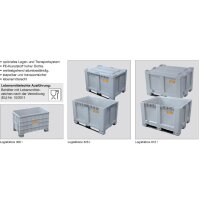 10158 - CEMO 300l PE-Logistikbox - stapelbar - grau - mit 4 F&uuml;&szlig;en