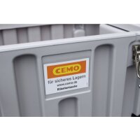 10330 - CEMO 150l CEMbox - Tragf&auml;higkeit 100 kg - grau/orange - stapelbar - Etikettentasche