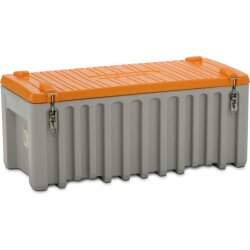 10332 - CEMO 250l CEMbox - Tragfähigkeit 200 kg - grau/orange - stapelbar - Etikettentasche