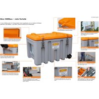 10332 - CEMO 250l CEMbox - Tragf&auml;higkeit 200 kg - grau/orange - stapelbar - Etikettentasche