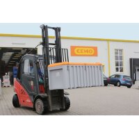 10336 - CEMO 750l CEMbox - Tragfähigkeit 400 kg - grau/orange - stapelbar - mit Seitentür
