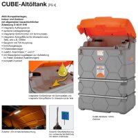 10481 - CEMO 1500l Altöltank - 1" + 2"-Anschlüsse - Outdoor - Füllstandsanzeige